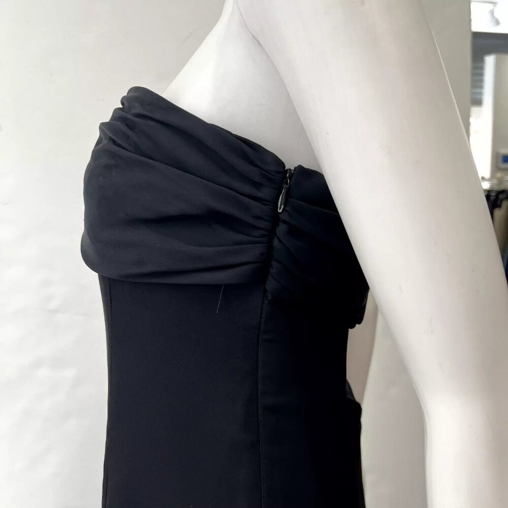 Armani Collezini Black Ruched Strapless Maxi Open Back Dress - Picture 8 of 12